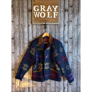 Vintage Woolrich USA Blanket Wool Coat Sm-LG?